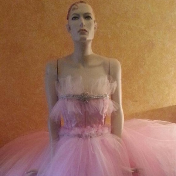 TAMMY Pink & Silver Corset Tulle Ballgown Set